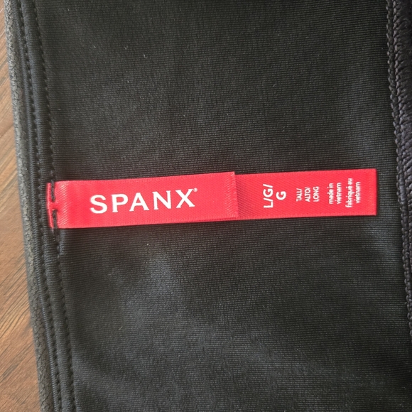 Spanx Black High-Waisted Black Faux Leather Leggings - Picture 8 of 9